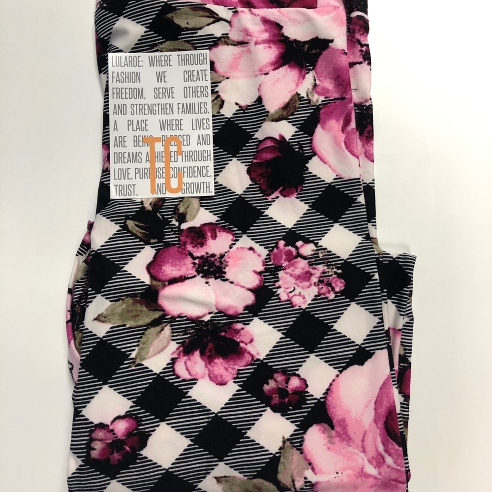 LuLaRoe Plaid & Flowers Leggings